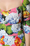 Dolce & Gabbana Multicolor Floral Pleated Sheath MidiDress