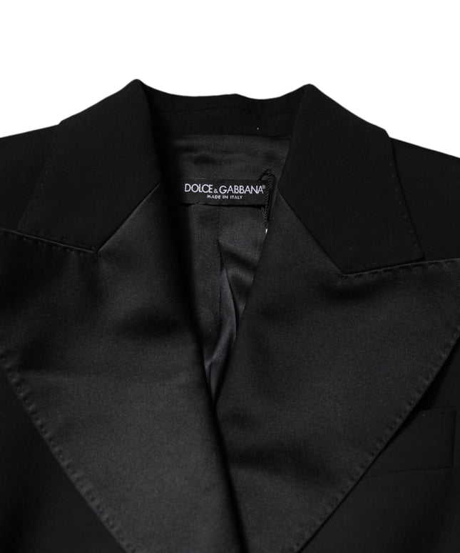 Dolce & Gabbana Black Wool Jumpsuit Dress Women Coat Jacket