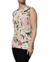 Dolce & Gabbana Multicolor Floral Print Round Neck Tank Top