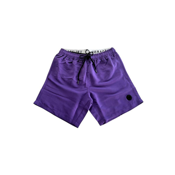 شورت سباحة رجالي من البوليستر باللون الأرجواني من Trussardi Beachwear