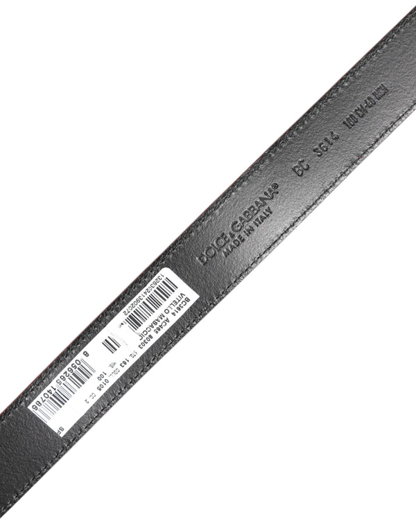 Dolce & Gabbana Red Leather Silver Tone Metal Buckle Belt