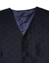 Dolce & Gabbana Dark Blue Logo Wool Formal Men Waistcoat Vest