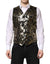 Dolce & Gabbana Black Gold Jacquard Formal Men Waistcoat Vest