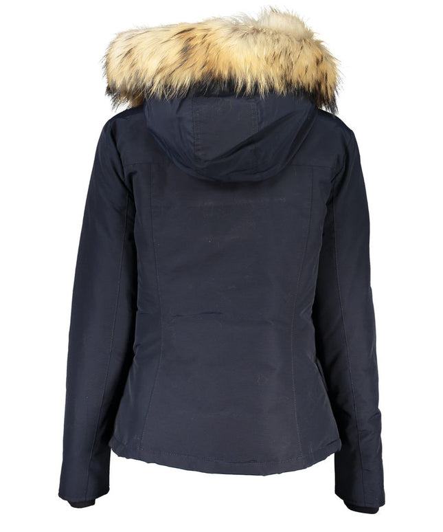 Woolrich Blue Cotton Jackets & Coat