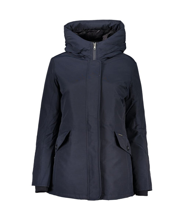 Woolrich Blue Cotton Jackets & Coat
