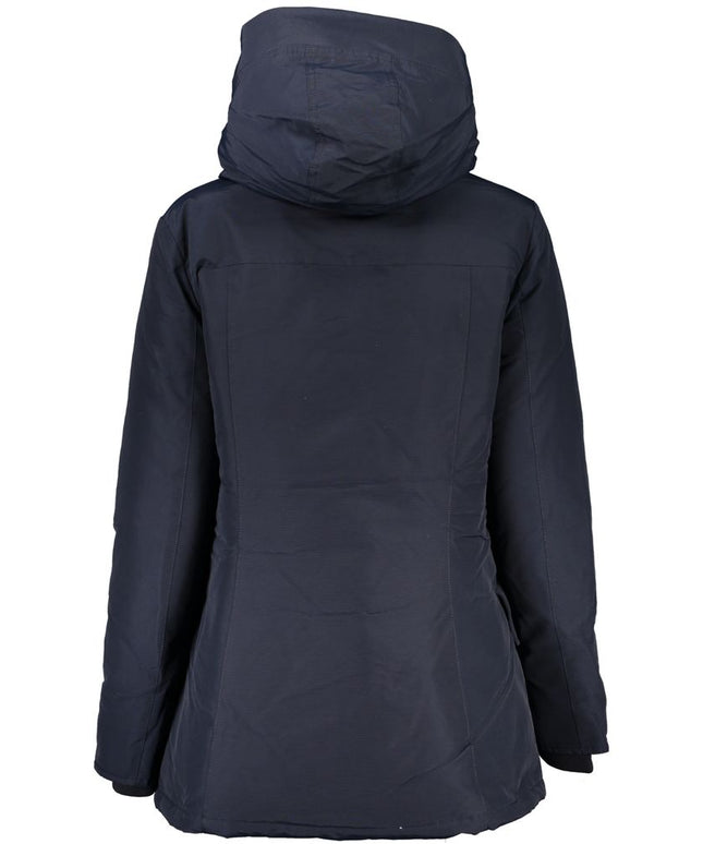 Woolrich Blue Cotton Jackets & Coat