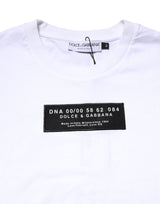 Dolce & Gabbana White Cotton Logo Patch Crew Neck T-shirt