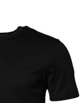 Dolce & Gabbana Black Cotton Short Sleeves Round Neck T-shirt