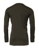 Dolce & Gabbana Dark Green Long Sleeves Crew Neck T-shirt