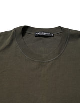 Dolce & Gabbana Dark Green Long Sleeves Crew Neck T-shirt