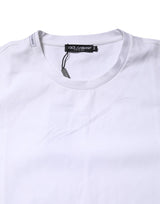 Dolce & Gabbana White Cotton Short Sleeves Crew Neck T-shirt