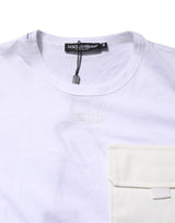 Dolce & Gabbana White Cotton Pocket Short Sleeves T-shirt