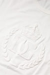 Dolce & Gabbana White Cotton DG Crown Embossed T-shirt