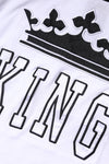 Dolce & Gabbana White Cotton Crown King Embroidery T-shirt