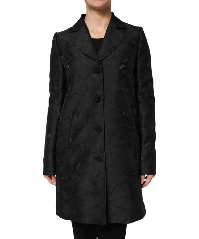 Dolce & Gabbana Black Single Breasted Trench Coat Jacket