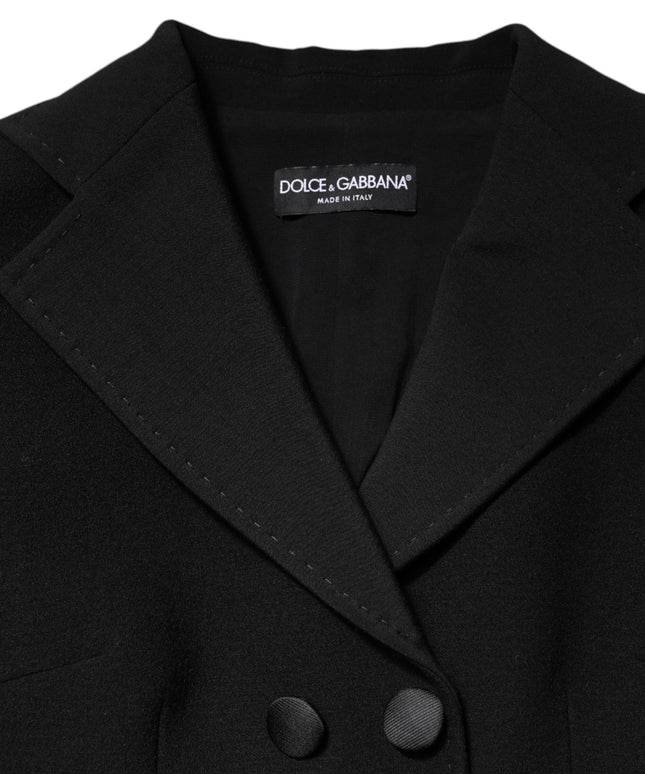 Dolce & Gabbana Black Wool Double Breasted Coat Jacket