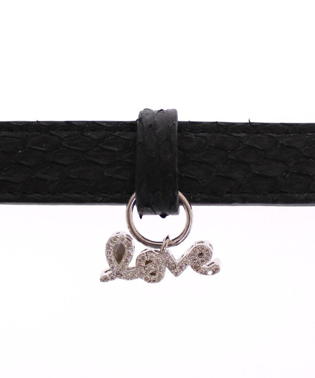 Nialaya Snakeskin CZ LOVE 925 Silver Bracelet