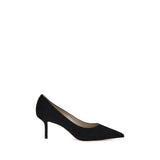 Jimmy Choo Black Goatskin Mid Heel Pumps