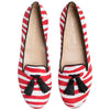 Charles Philip Red Cotton Flat Shoe