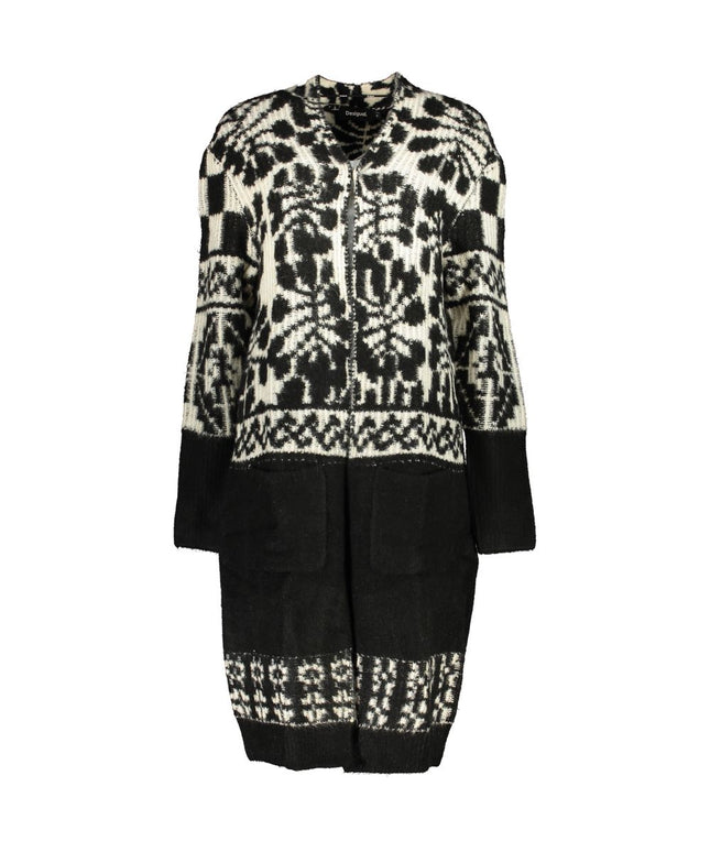 Desigual Chic Long Sleeved Coat with Contrast Details