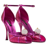 Dolce & Gabbana Fuchsia Calfskin Sandal