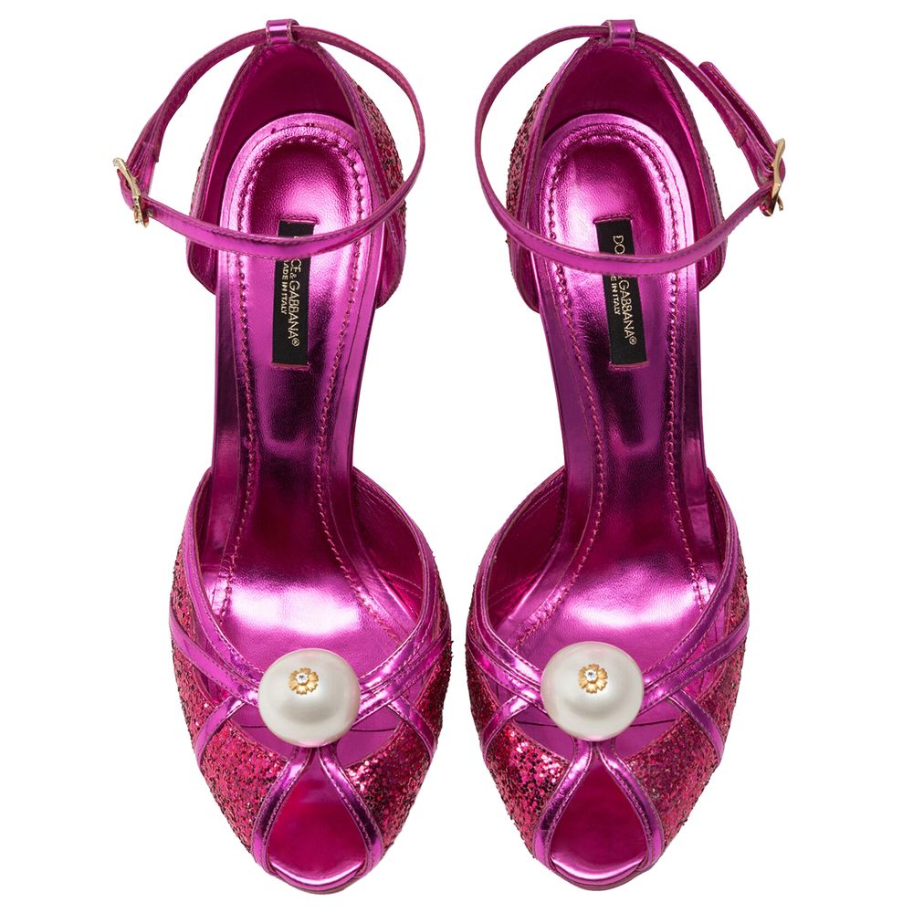 Dolce & Gabbana Fuchsia Calfskin Sandal
