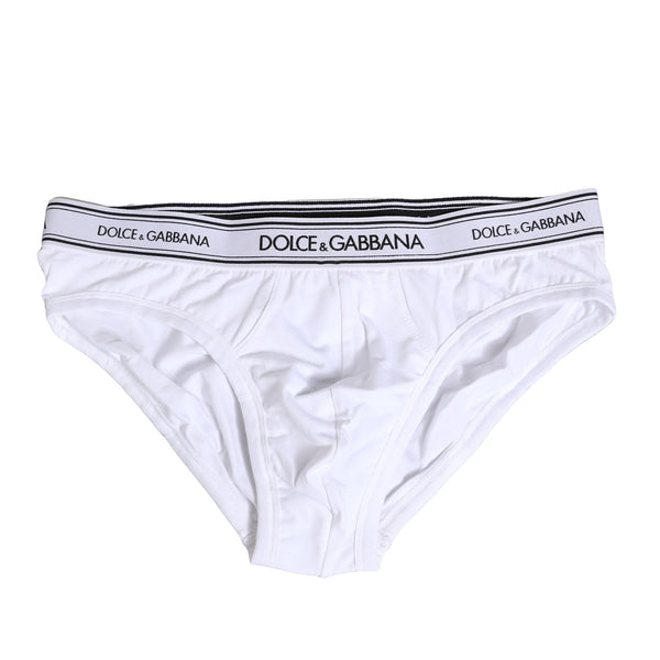 Dolce & Gabbana White Cotton Stretch Regular Brief Underwear