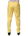 Dolce & Gabbana Yellow Flax Tapered Dress Men Pants