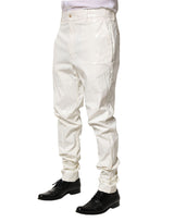 Dolce & Gabbana White Nylon Tapered Dress Men Pants