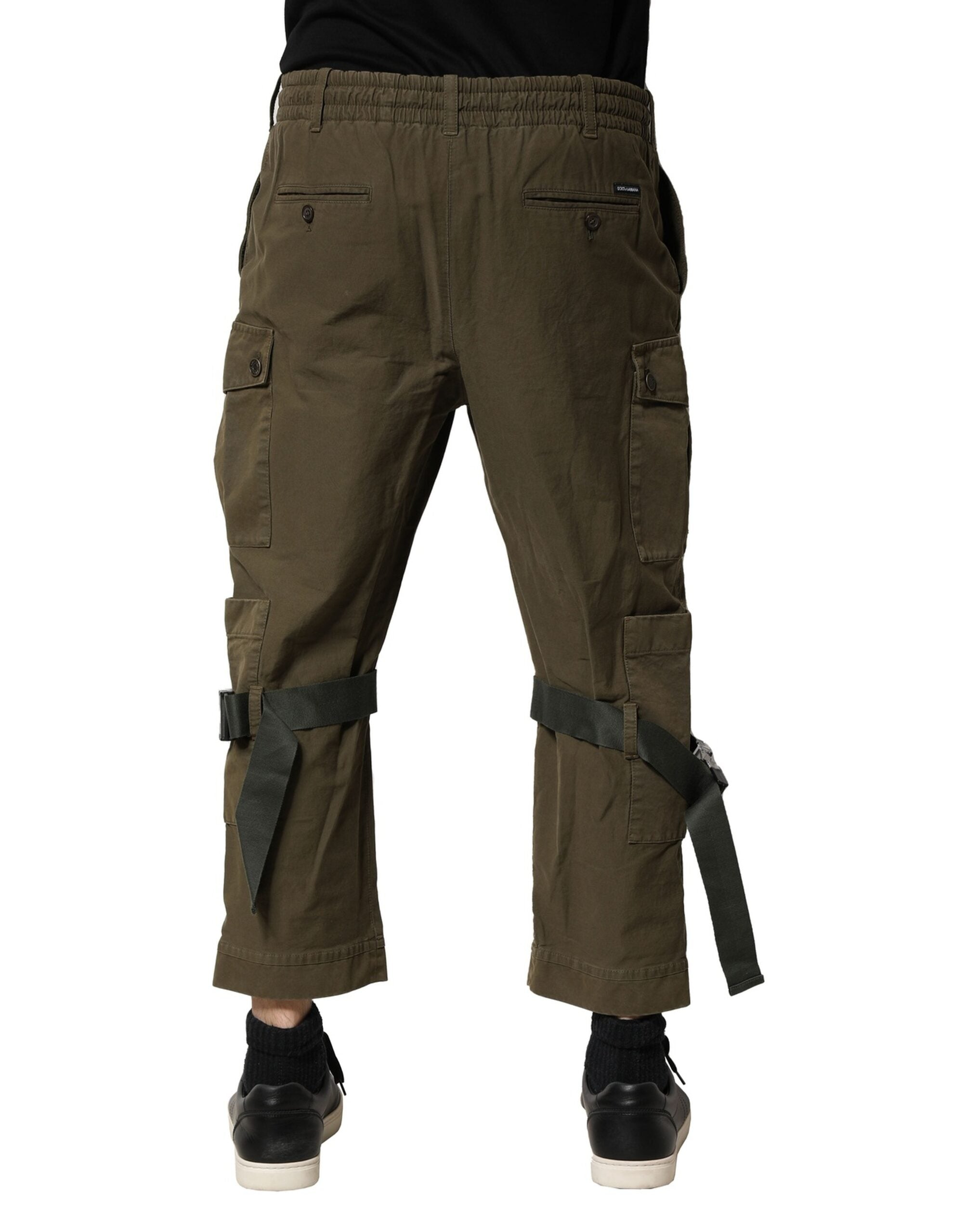 Dolce & Gabbana Brown Cotton Cargo Drawstring Pants