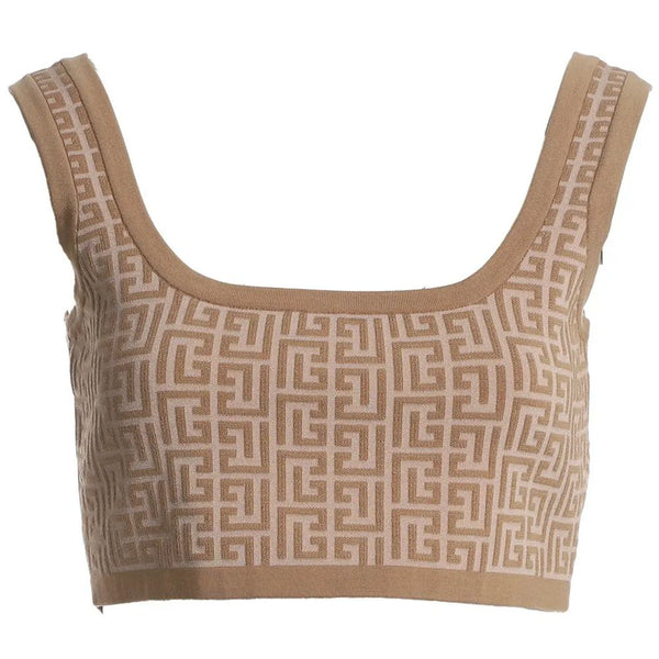 Balmain Beige Wool Tops & T-Shirt