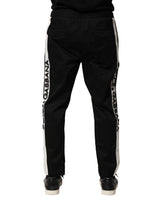 Dolce & Gabbana Black Cotton Mid Waist Jogger Pants