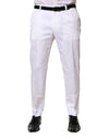 Dolce & Gabbana White Cotton Dress Slim Formal Pants