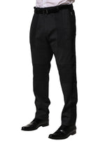 Dolce & Gabbana Black Cotton Dress Slim Formal Pants