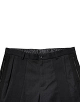 Dolce & Gabbana Black Cotton Dress Slim Formal Pants
