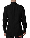 Dolce & Gabbana Black Crystal GOLD Formal Men Dress Shirt