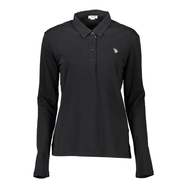 U.S. POLO ASSN. Black Cotton Women Polo Shirt