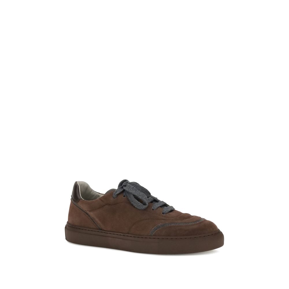 Brunello Cucinelli Brown Rubber Low Top Sneakers