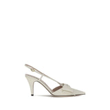 Valentino Garavani White Calf Leather Bos Taurus High Heel Pumps