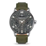 Police Green Leather Watch