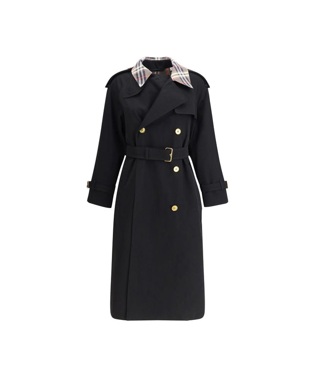 Burberry Castleford long Trench Coat with Check collar