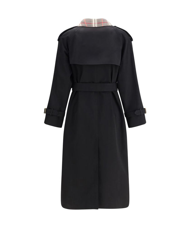 Burberry Castleford long Trench Coat with Check collar