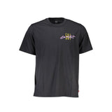 Levi's Black Cotton Men T-Shirt with short sleeves and colorful chest logo, ideal for casual wear in the T-Shirts - Clothing category.