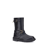 Dolce & Gabbana Black Calf Leather Bos Taurus Lace-Up Boots