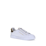 Dolce & Gabbana White Calf Leather Bos Taurus Low Top Sneakers