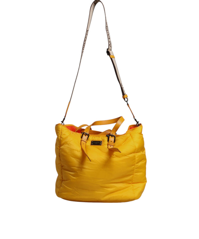 Dolce & Gabbana Yellow Orange Nylon Logo Plaque Hand Shoulder Tote Bag