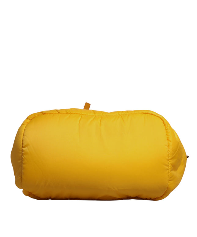 Dolce & Gabbana Yellow Orange Nylon Logo Plaque Hand Shoulder Tote Bag