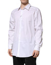 Dolce & Gabbana White Cotton GOLD Long Sleeves Formal Shirt