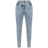 Balmain Blue Cotton Women's High-Waisted Jean