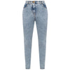 Balmain Blue Cotton Women's High-Waisted Jean